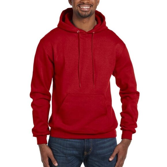 CHAMPION Sweatshirt Unisex Size Medium Red Athletic Pullover Hoodie ECCO - Picture 2 of 8
